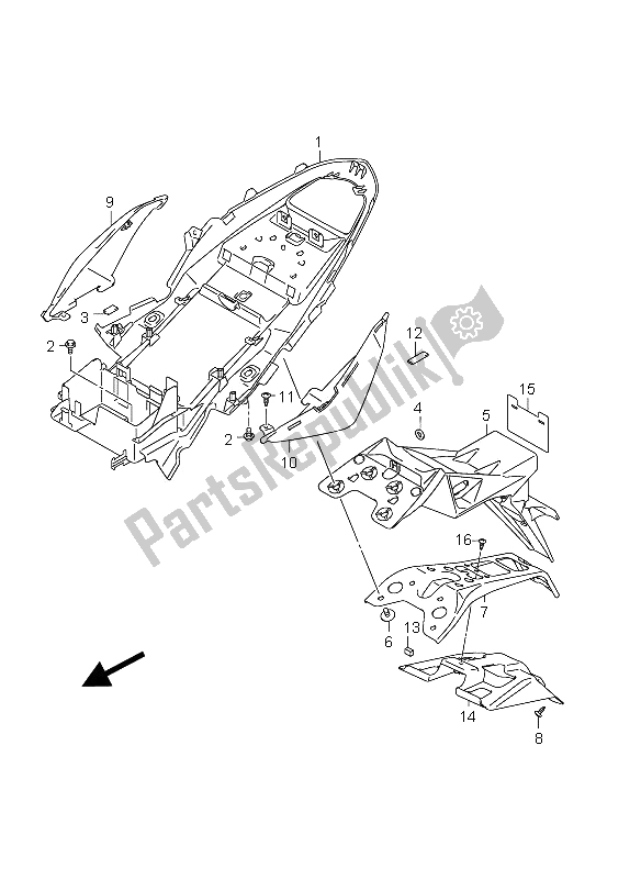 Tutte le parti per il Parafango Posteriore (gsr750a E24) del Suzuki GSR 750A 2012