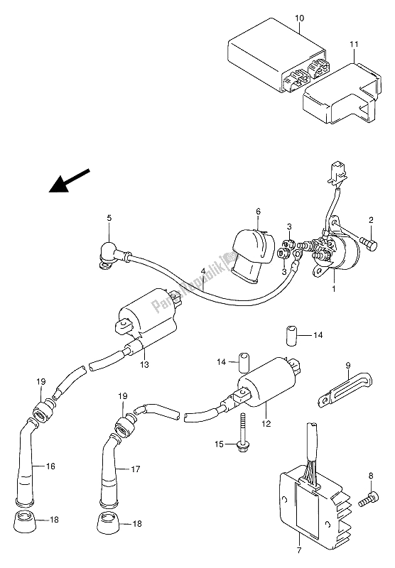 Todas as partes de Elétrico do Suzuki VX 800U 1990