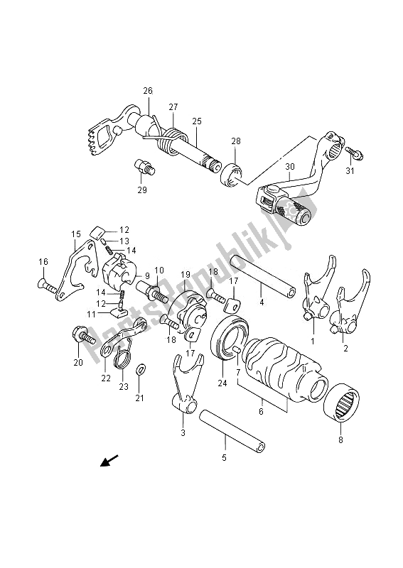 Alle onderdelen voor de Schakelen van de Suzuki RM 85 SW LW 2014
