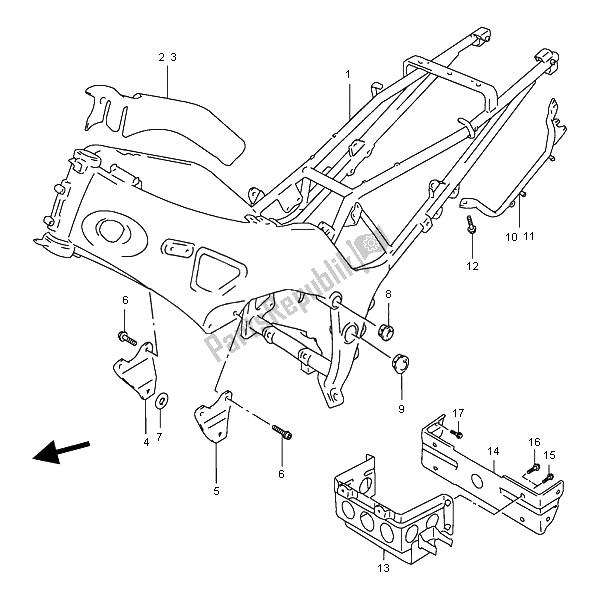 Todas las partes para Marco de Suzuki RF 900R 1996