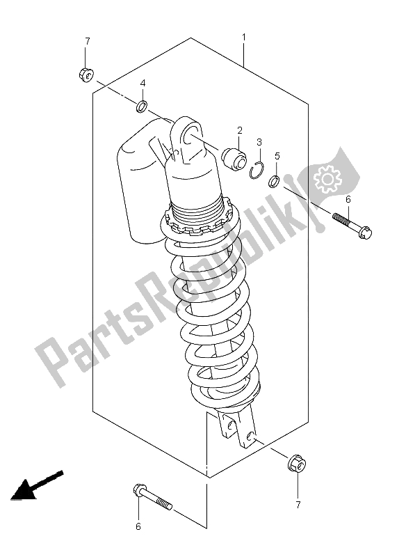 All parts for the Rear Shock Absorber of the Suzuki DR Z 400S 2009