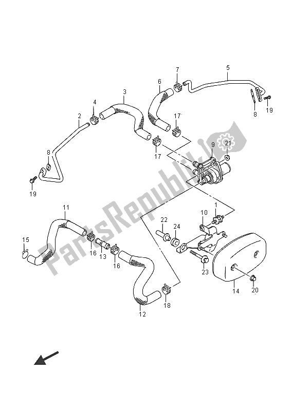 Todas as partes de 2º Ar do Suzuki VZ 800 Intruder 2016