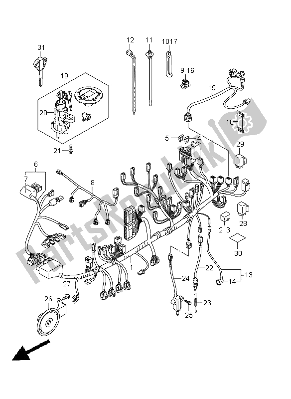 All parts for the Wiring Harness (gsx-r750uf E21) of the Suzuki GSX R 750 2011