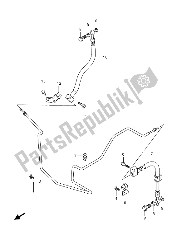 Tutte le parti per il Tubo Freno Posteriore (uh200) del Suzuki UH 200A Burgman 2014