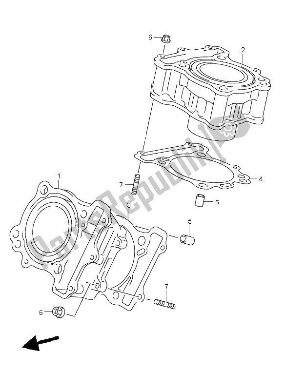 All parts for the Cylinder of the Suzuki SV 650 NS 2002