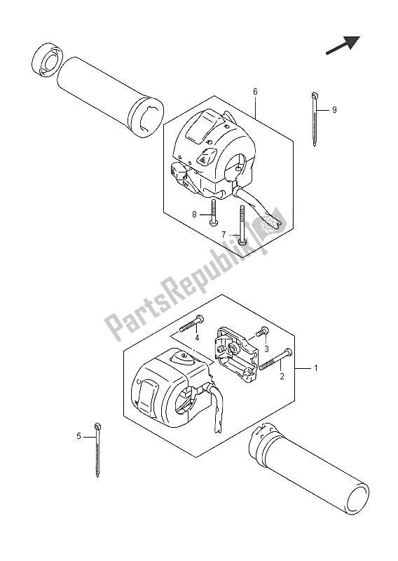 All parts for the Handle Switch (vzr1800uf E19) of the Suzuki VZR 1800 BZ M Intruder 2016