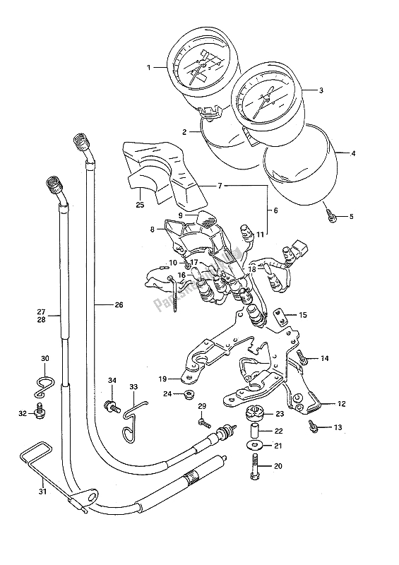 Toutes les pièces pour le Compteur De Vitesse du Suzuki GSF 400 Bandit 1992