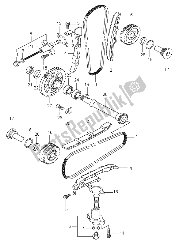 Wszystkie części do ? A? Cuch Krzywkowy Suzuki DL 1000 V Strom 2004