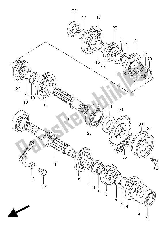 All parts for the Transmission of the Suzuki DR 650 SE 1999