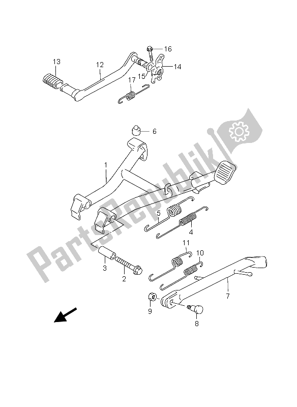 All parts for the Stand of the Suzuki GS 500 2003