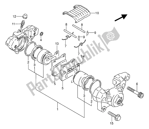 Toutes les pièces pour le étrier Arrière du Suzuki GS 500 EU 1991