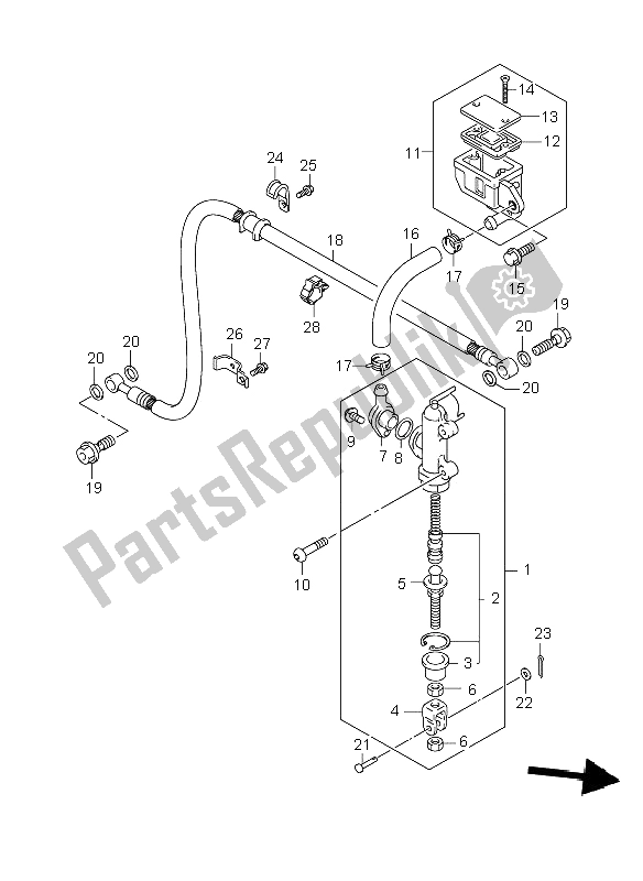 Wszystkie części do Tylny Cylinder G?ówny Suzuki GSX R 1000 2005