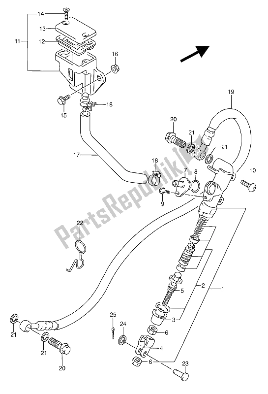 Wszystkie części do Tylny Cylinder G?ówny Suzuki GS 500 EU 1992