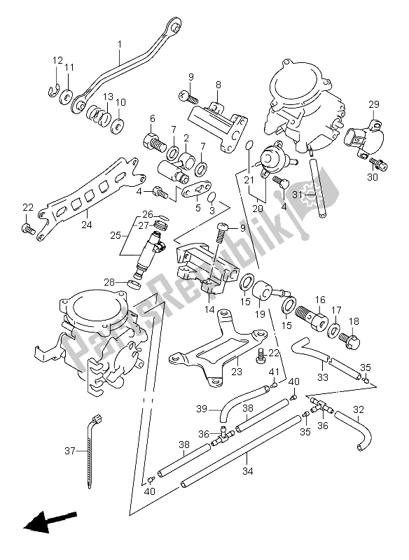 Alle onderdelen voor de Gasklephuis Passend Onderdelen van de Suzuki TL 1000R 1999
