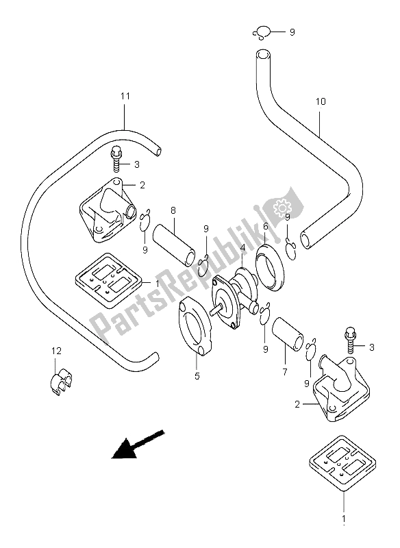 Alle onderdelen voor de 2e Lucht van de Suzuki GSX R 600Z 2003