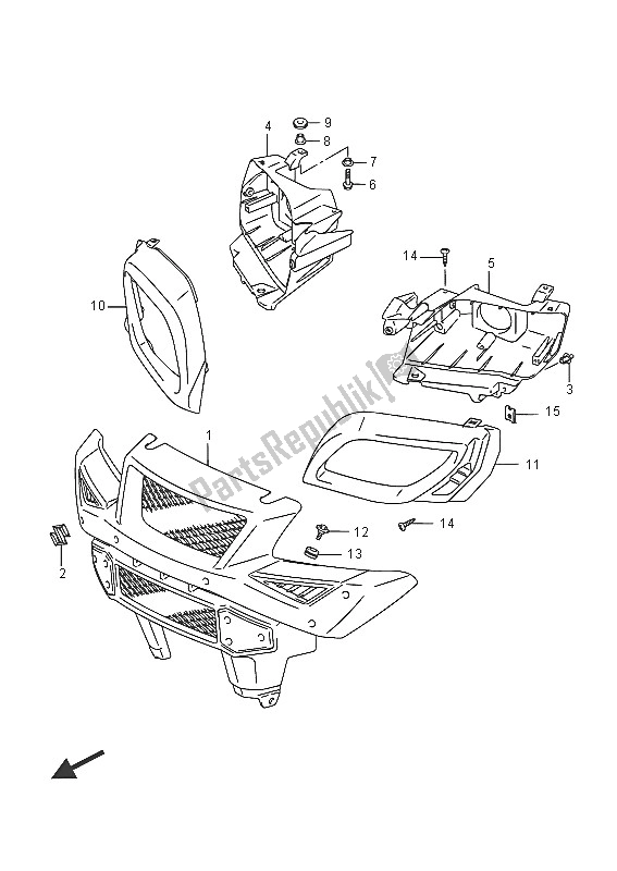 Wszystkie części do Przednia Kratka Suzuki LT A 500 XP Kingquad AXI 4X4 2016