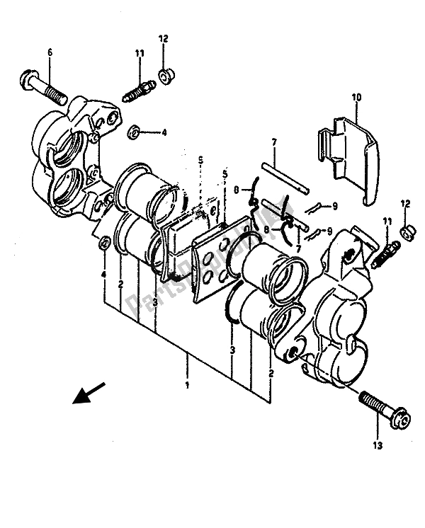 Toutes les pièces pour le étriers Avant du Suzuki GSX R 1100 1988