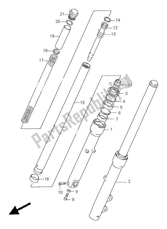 Toutes les pièces pour le Amortisseur Avant du Suzuki LS 650 Savage 2003