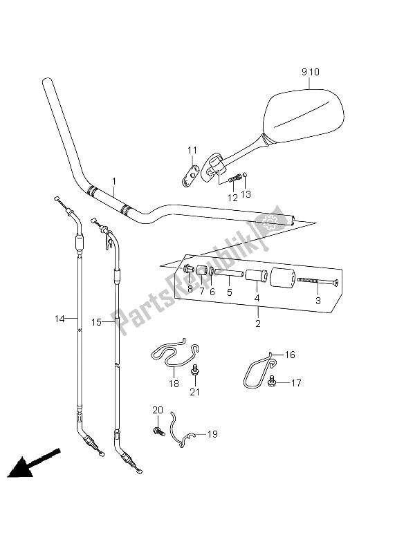 Tutte le parti per il Manubrio del Suzuki GSX 1250 FA 2011