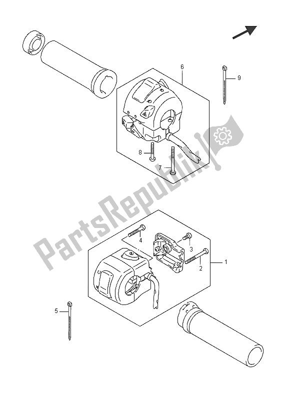 All parts for the Handle Switch (vzr1800bz E02) of the Suzuki VZR 1800 BZ M Intruder 2016