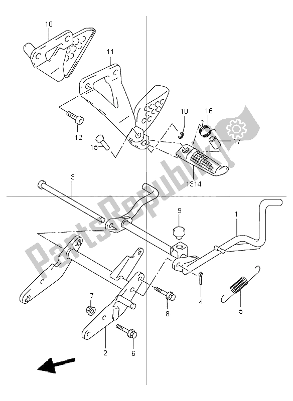 All parts for the Stand of the Suzuki TR 50S Street Magic 2000