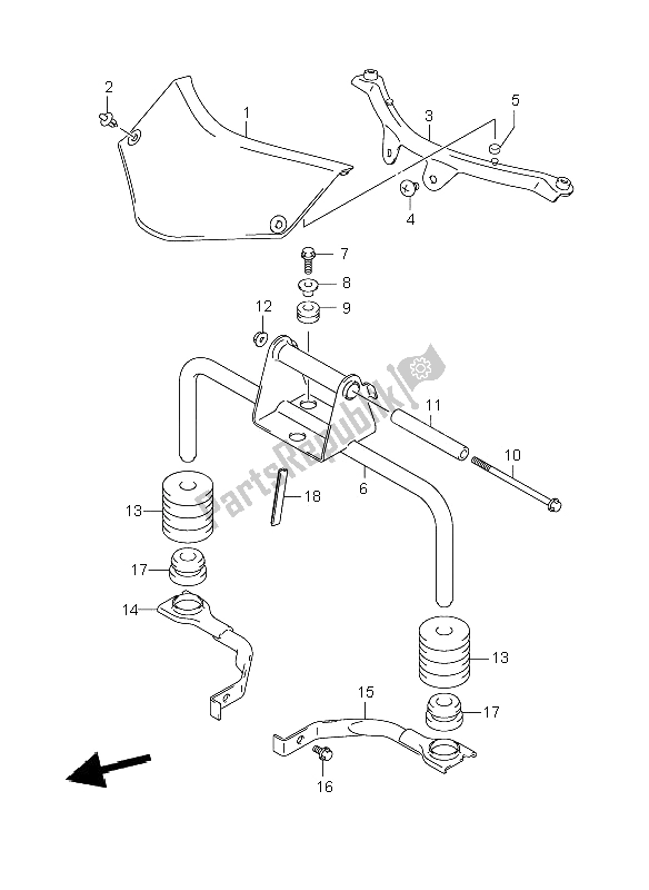 Toutes les pièces pour le Support Avant du Suzuki DL 1000 V Strom 2009