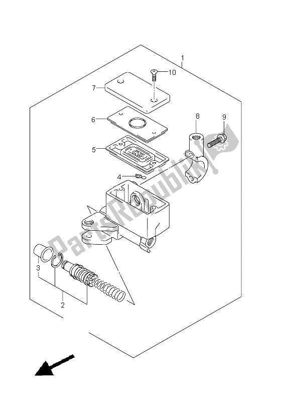 All parts for the Front Master Cylinder of the Suzuki GSR 750 2011