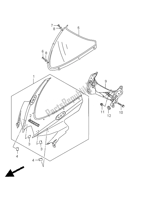 All parts for the Cowling Body of the Suzuki GSX R 600 2010