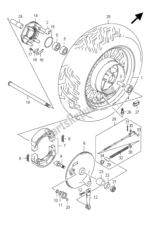 Todas las partes para Rueda Trasera (vl800cue E19) de Suzuki C 800 VL Intruder 2012