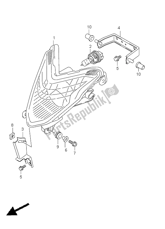 Alle onderdelen voor de Koplamp van de Suzuki LT Z 400Z Quadsport 2012