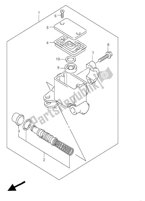 Wszystkie części do Przedni Cylinder G?ówny Suzuki LT A 750 XZ Kingquad AXI 4X4 2010