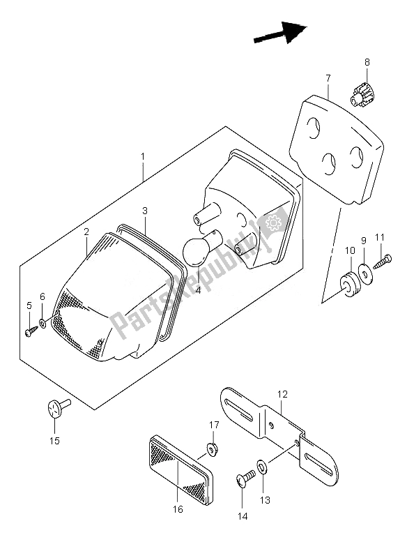 All parts for the Tail Lamp (e24) of the Suzuki DR Z 400E 2007
