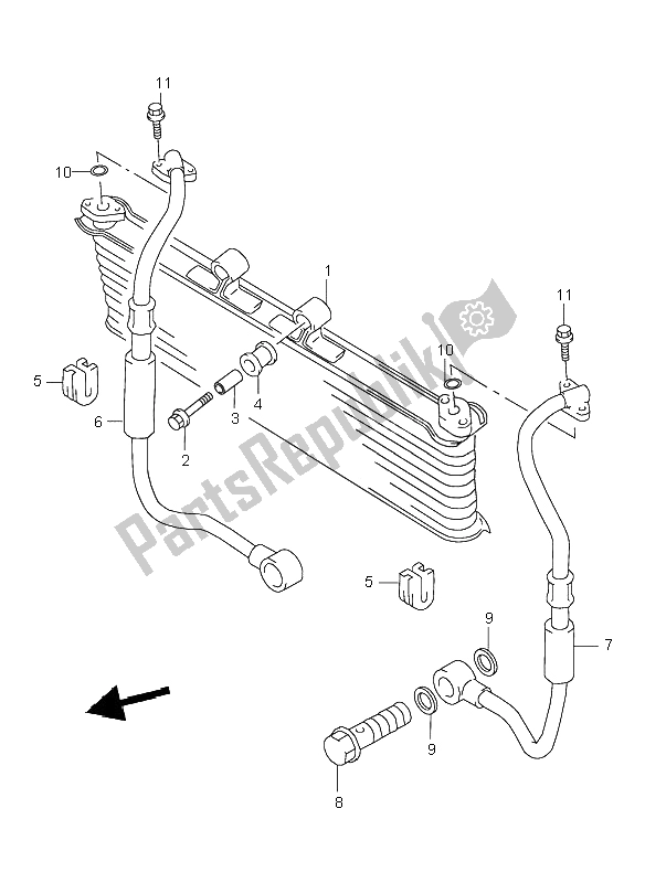 Alle onderdelen voor de Olie Koeler van de Suzuki GSX 600F 2003