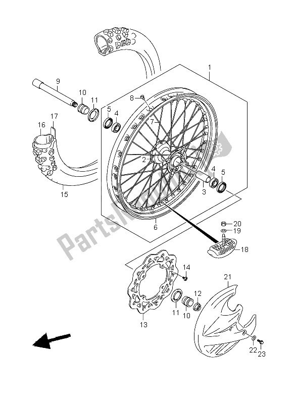 Toutes les pièces pour le Roue Avant du Suzuki RM Z 250 2009