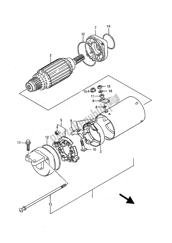 Toutes les pièces pour le Demarreur du Suzuki LS 650P Savage 1994