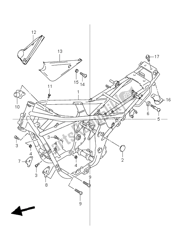 All parts for the Frame of the Suzuki GSF 600 NS Bandit 2000