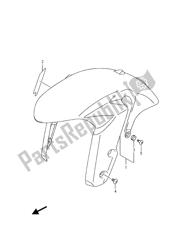 All parts for the Front Fender of the Suzuki GSX R 1000A 2015