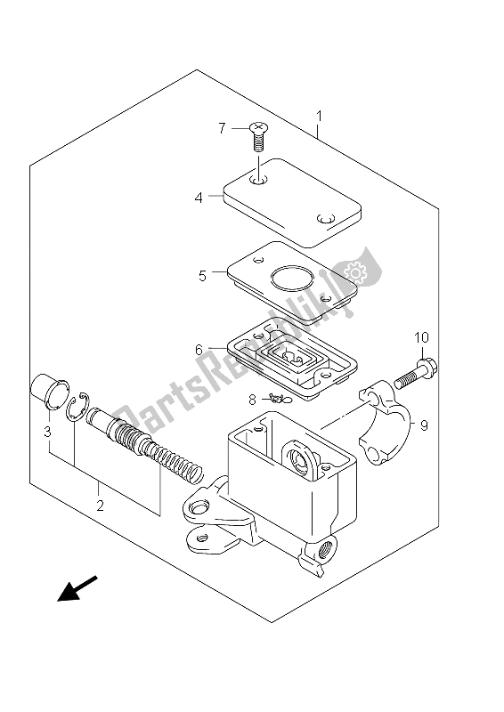 All parts for the Front Master Cylinder of the Suzuki AN 650A Burgman Executive 2012