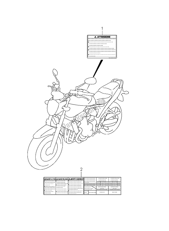 Alle onderdelen voor de Label (gsf1250a E21) van de Suzuki GSF 1250A Bandit 2011