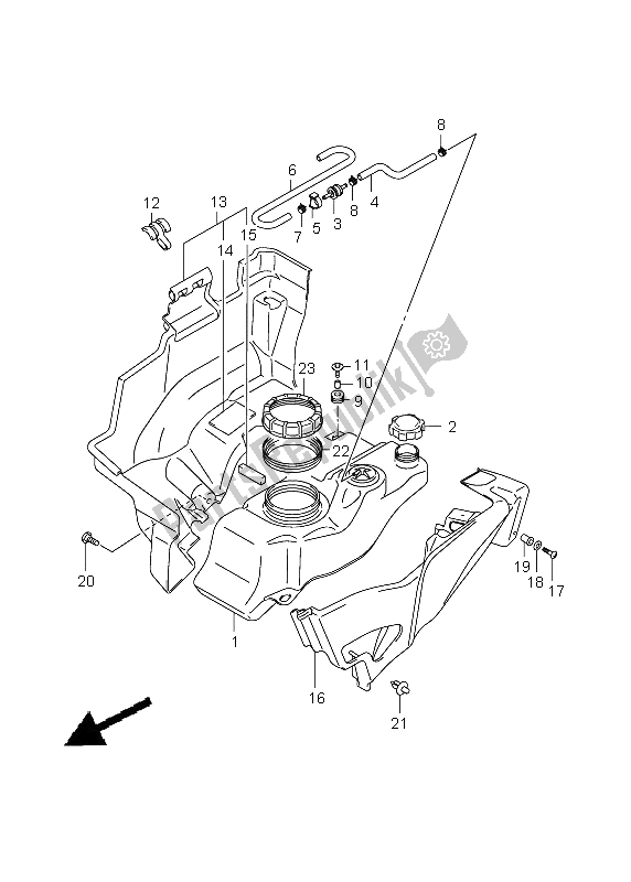 Tutte le parti per il Serbatoio Di Carburante del Suzuki LT A 500 XZ Kingquad AXI 4X4 2012