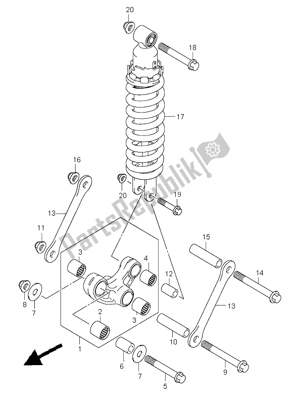 All parts for the Rear Cushion Lever of the Suzuki SV 650 NS 2003