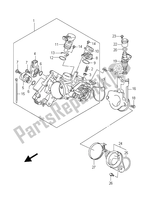 Tutte le parti per il Corpo Farfallato del Suzuki Burgman AN 400 AZA 2009