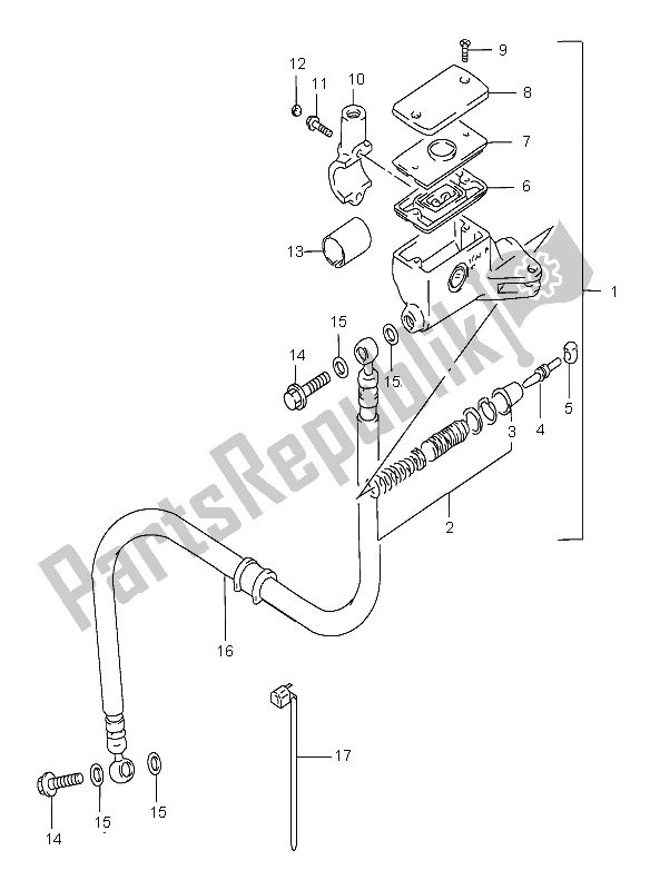 Todas as partes de Cilindro Mestre Da Embreagem do Suzuki GSF 1200 NS Bandit 1996