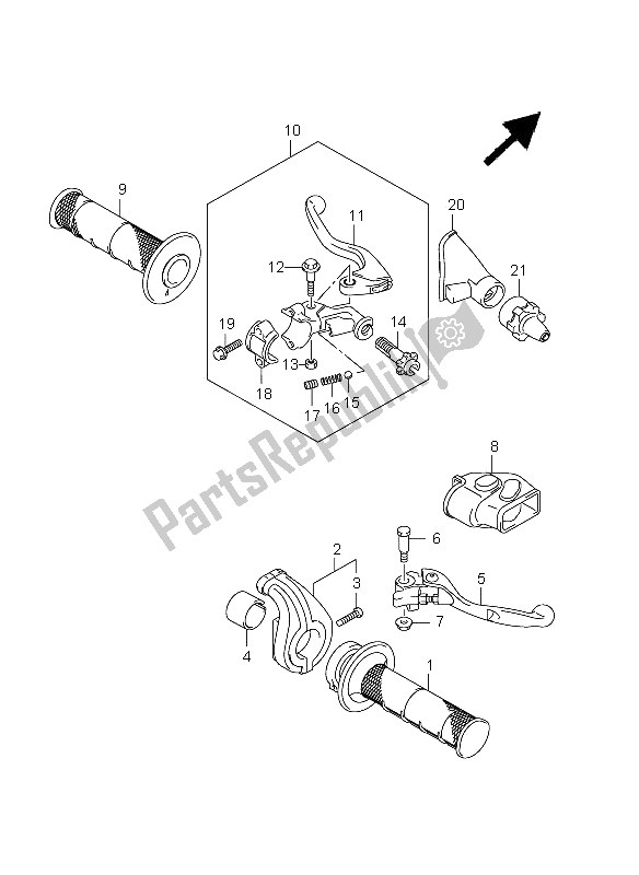 Todas las partes para Palanca De La Manija de Suzuki RM Z 450 2008