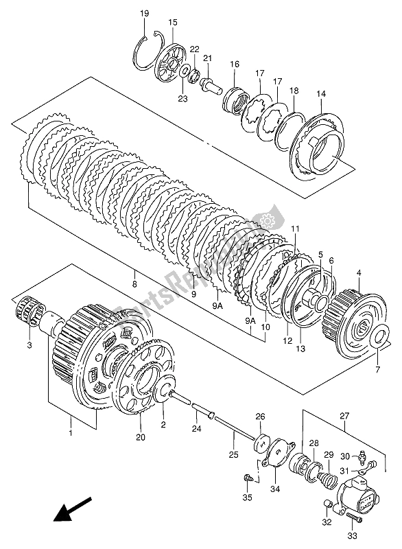 Toutes les pièces pour le Embrayage du Suzuki RF 900R 1994