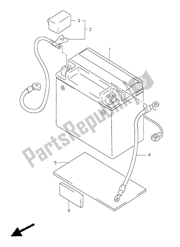 All parts for the Battery of the Suzuki XF 650 Freewind 2001