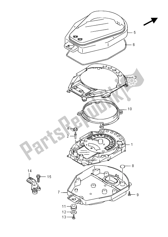 Tutte le parti per il Tachimetro (e02) del Suzuki VL 1500 BT Intruder 2015