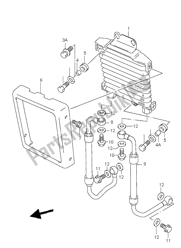 All parts for the Oil Cooler of the Suzuki VL 1500 Intruder LC 2004