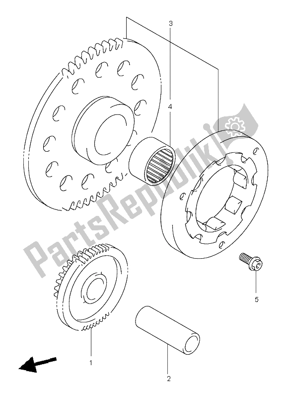 Tutte le parti per il Frizione Di Avviamento del Suzuki VL 125 Intruder 2003