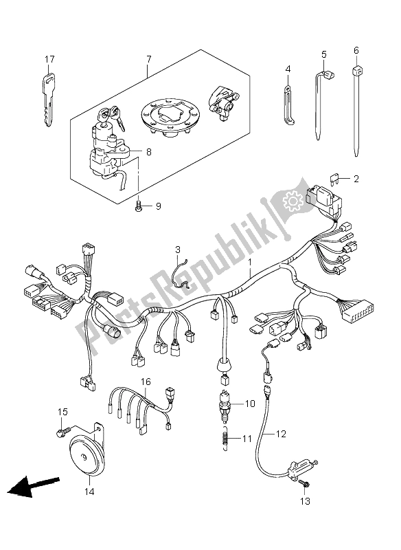 All parts for the Wiring Harness (gsf600-u) of the Suzuki GSF 600 NS Bandit 2003